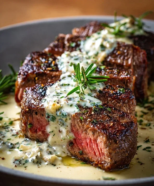 Garlic Butter Steak With Parmesan Cream Sauce