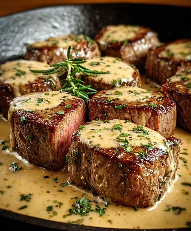 Garlic Butter Steak With Parmesan Cream Sauce