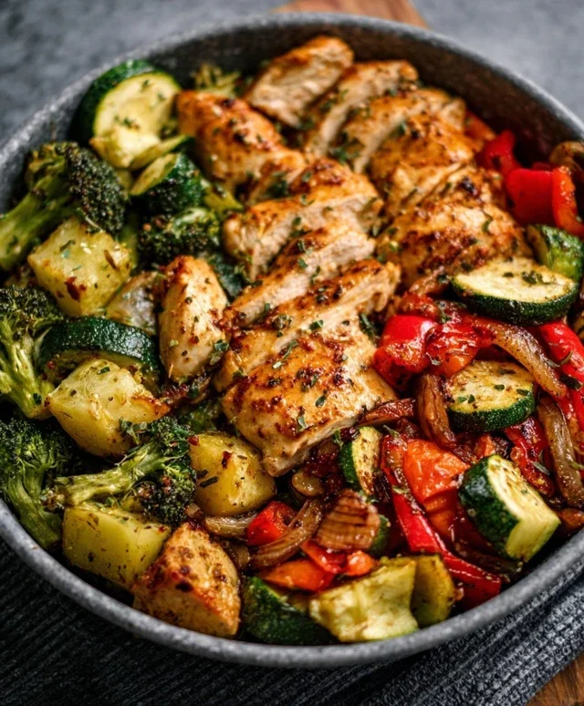Air Fryer Chicken and Vegetables (in 15 minutes!)