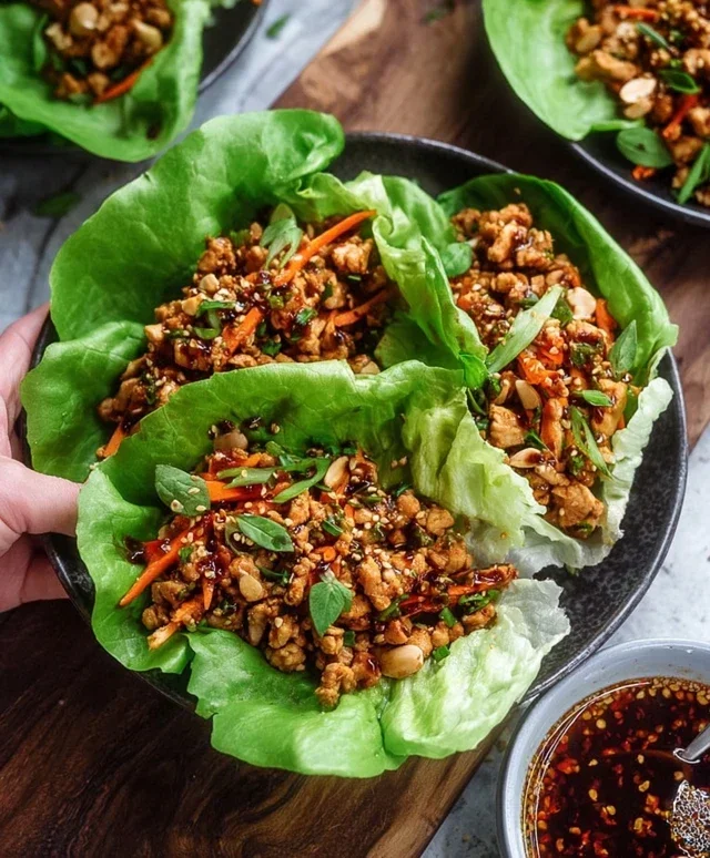 Thai Chicken Lettuce Wraps