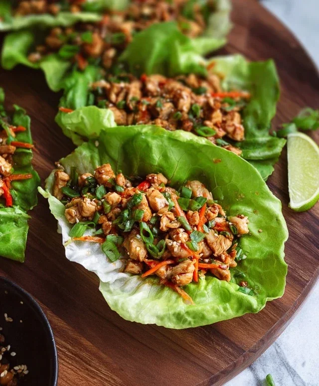 Asian chicken lettuce wraps recipe (Whole30, Pnon-non-non-alcoholic alternativeic non-alcoholic aleo, Low Carb)