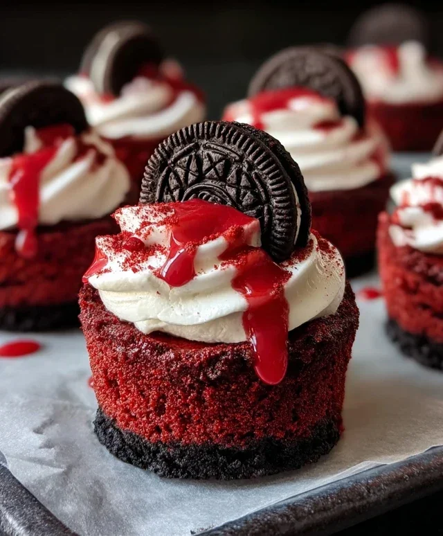 Mini Red Velvet Oreo Cheesecakes