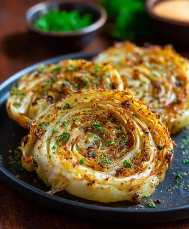 Oven Roasted Garlic Cabbage Steaks