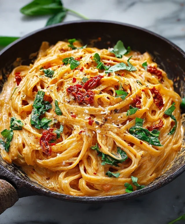 Vegan Creamy Sun Dried Tomato Pasta Recipe