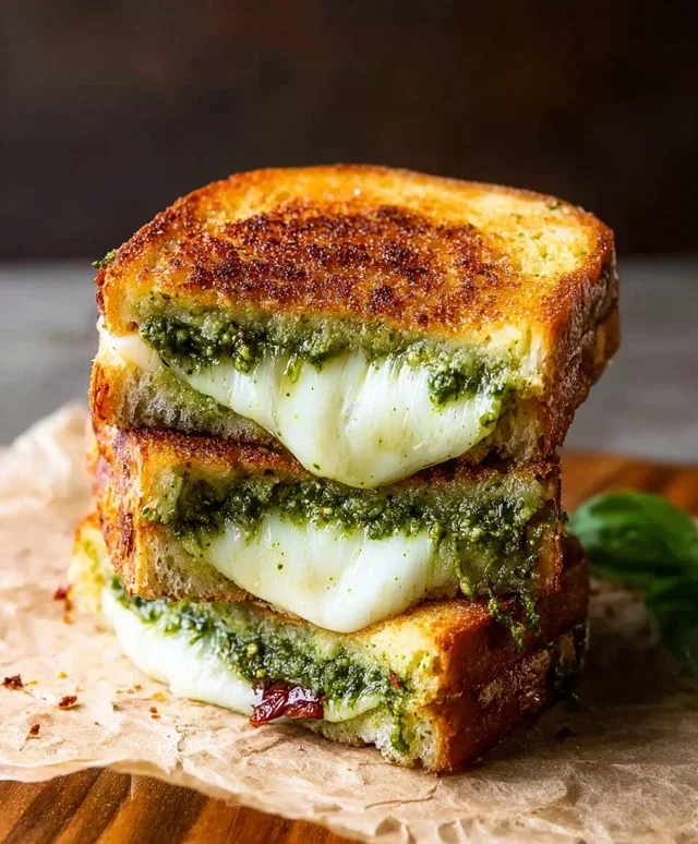Sourdough Pesto Grilled Cheese