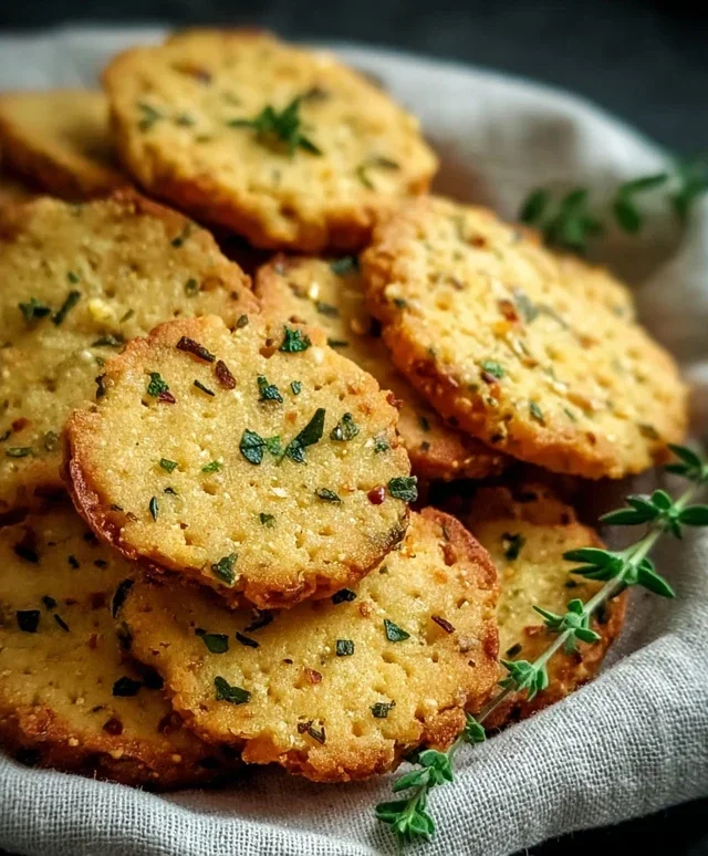 Garlic and Herb Chickpea Flour Snack Crackerss