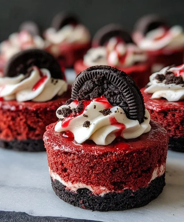 Mini Red Velvet Oreo Cheesecakes