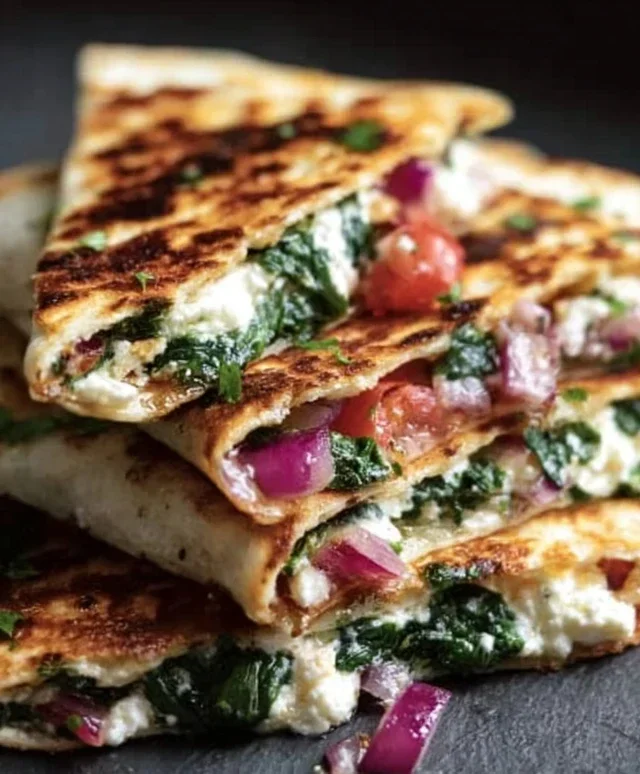 Spinach and Feta Quesadillas