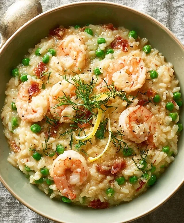 Shrimp Risotto with Peas