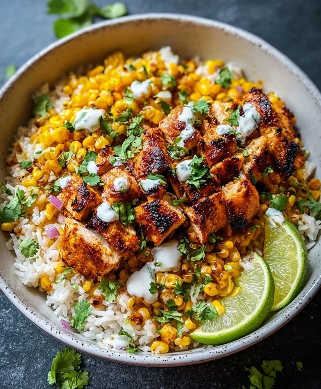Street Corn Chicken Rice Bowl