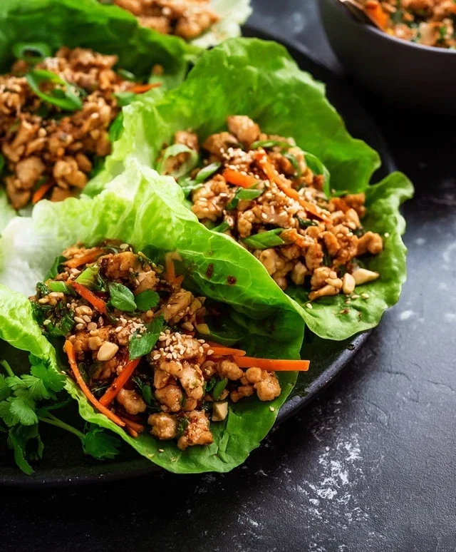 Asian chicken lettuce wraps recipe (Whole30, Pnon-non-non-alcoholic alternativeic non-alcoholic aleo, Low Carb)
