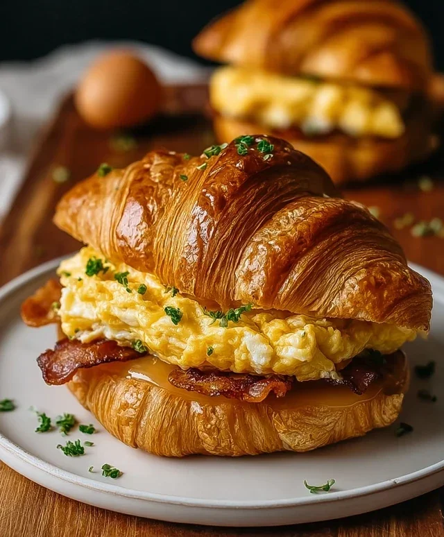 Killer Maple Mustard Croissant Breakfast Sandwiches