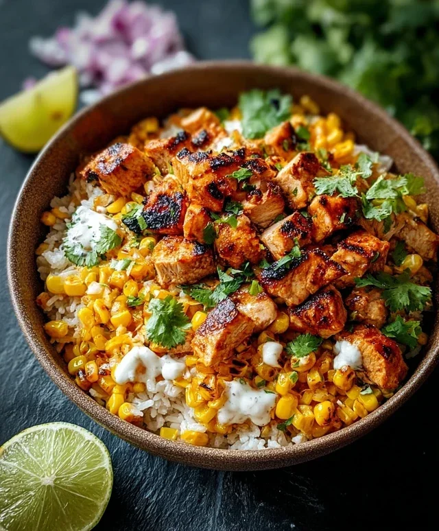 Street Corn Chicken Rice Bowl
