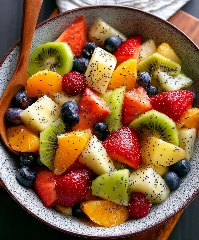 Fruit Salad with Honey-Lime Poppy Seed Dressing