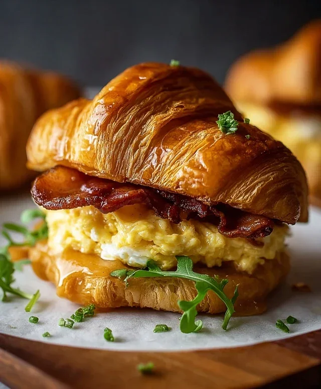 Killer Maple Mustard Croissant Breakfast Sandwiches