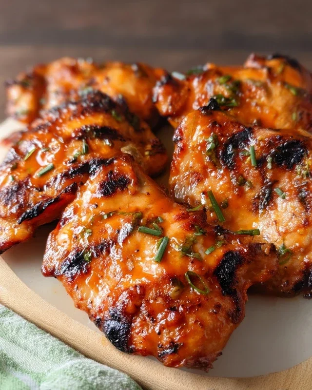 Grilled Honey Buffalo Chicken Thighs