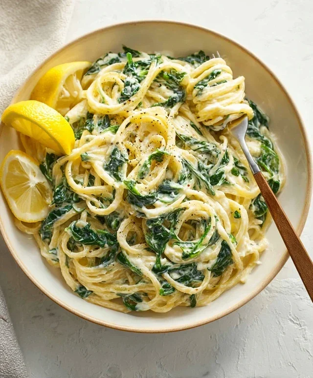 Lemon ricotta pasta & spinach