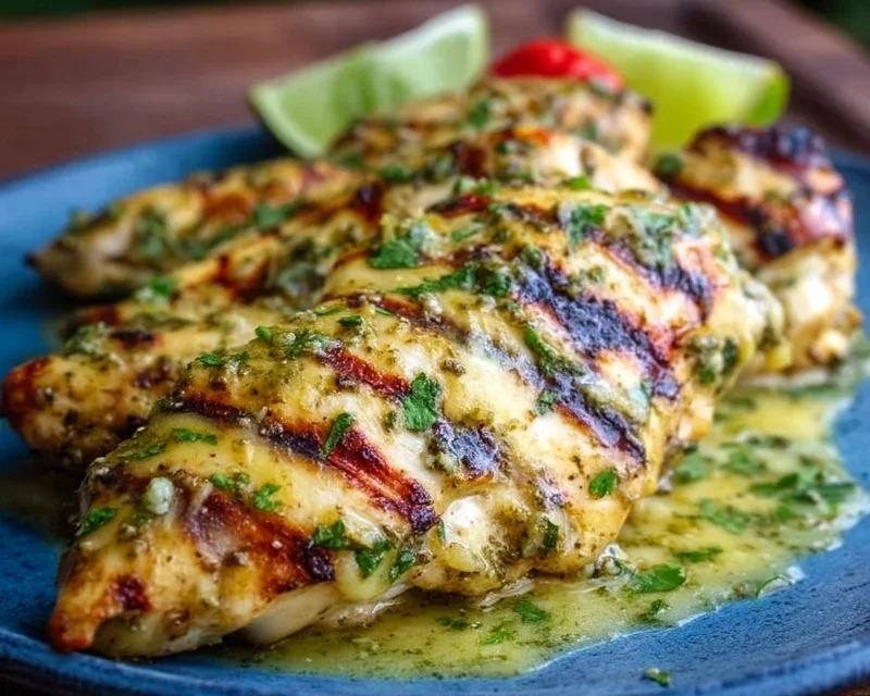 Grilled Salsa Verde Pepper Jack Chicken