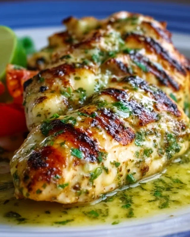 Grilled Salsa Verde Chicken with Pepper Jack