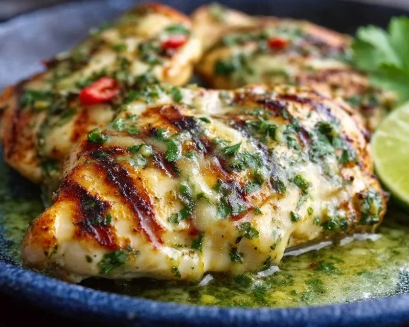 Grilled Salsa Verde Chicken with Pepper Jack