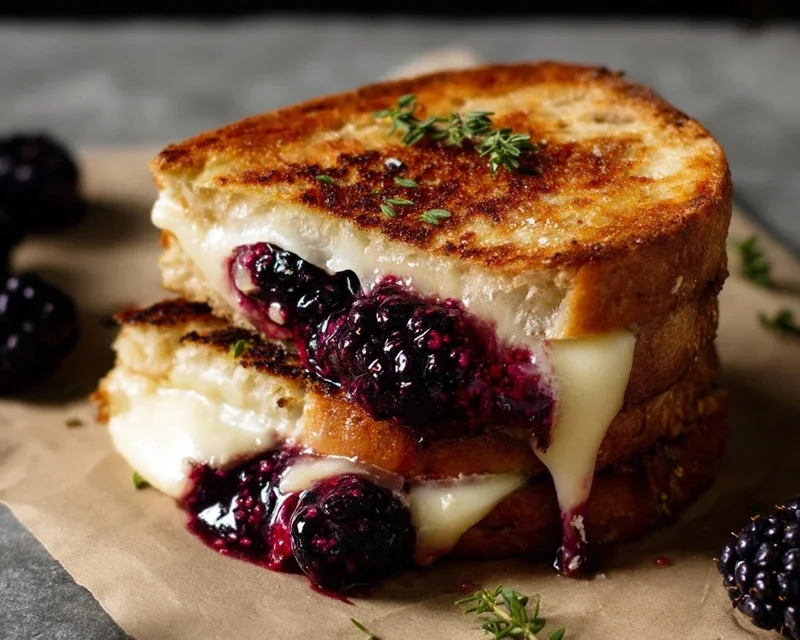 Blackberry Balsamic and Brie Grilled Cheese