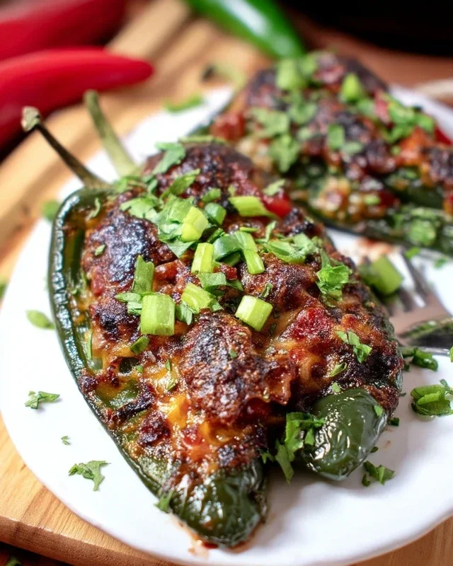 Brisket Stuffed Poblano Peppers