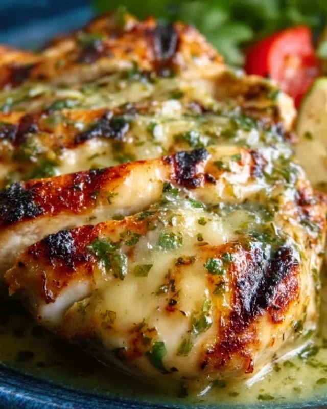 Grilled Salsa Verde Pepper Jack Chicken