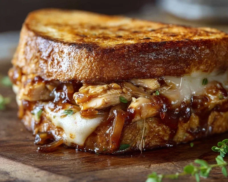 BBQ Chicken Grilled Cheese Sandwich