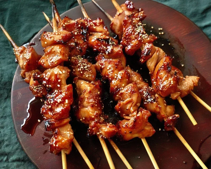 Sticky Bourbon Extract Extract Chicken Skewers