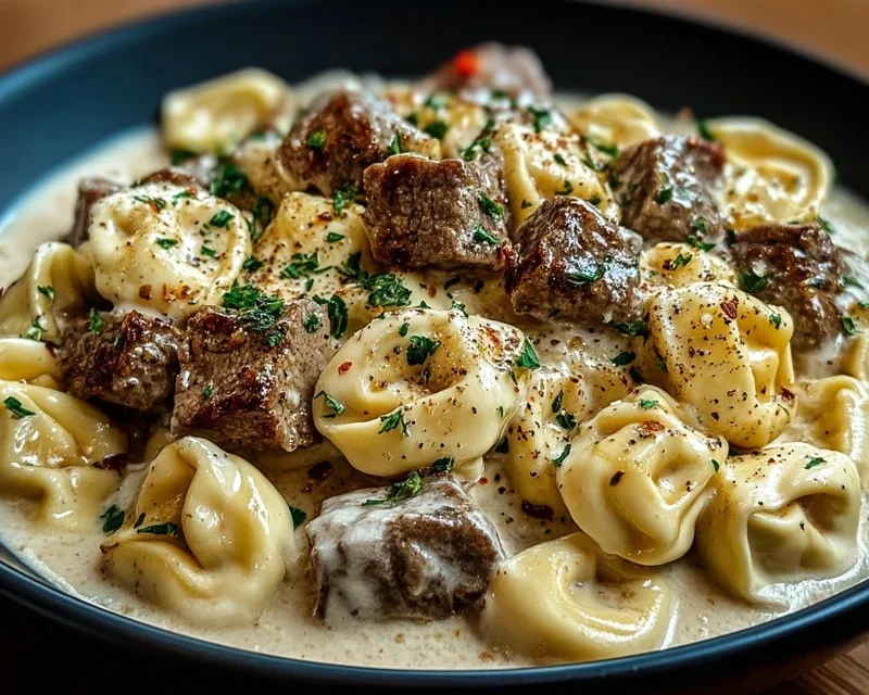 Cracked Garlic Steak Tortellini in Creamhouse Sauce Bliss