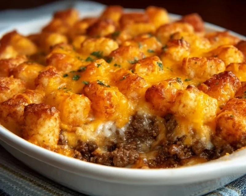 Tater Tot Casserole with Ground Beef