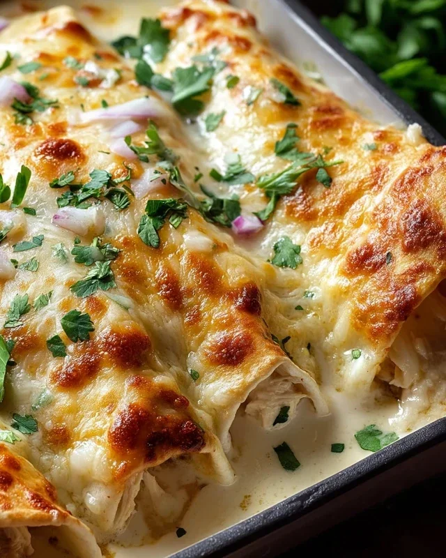 Creamy White Chicken Enchiladas
