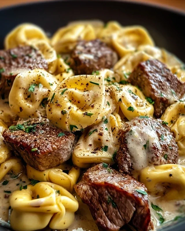 Cracked Garlic Steak Tortellini in Creamhouse Sauce Bliss