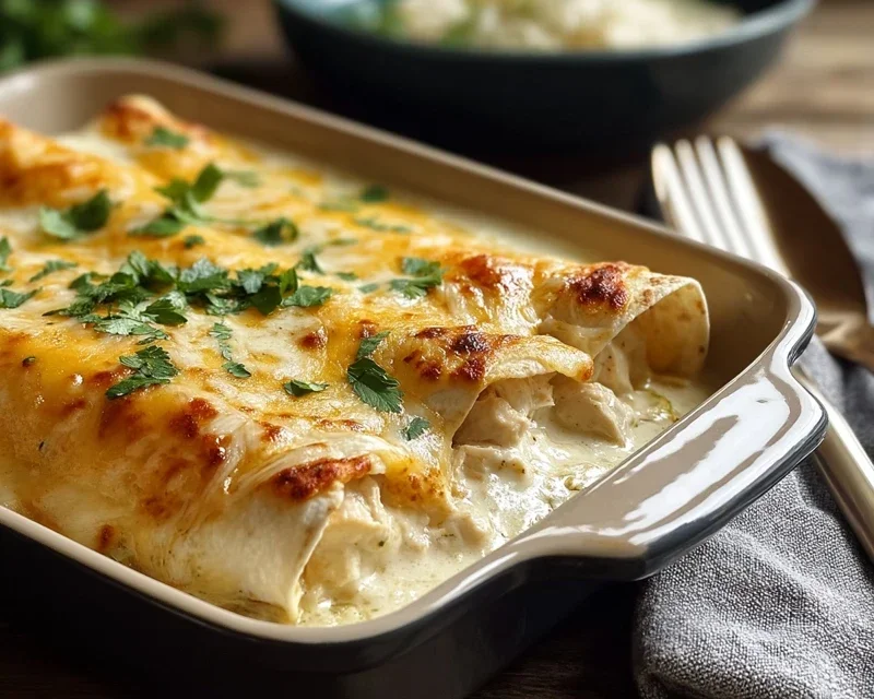 Creamy White Chicken Enchiladas
