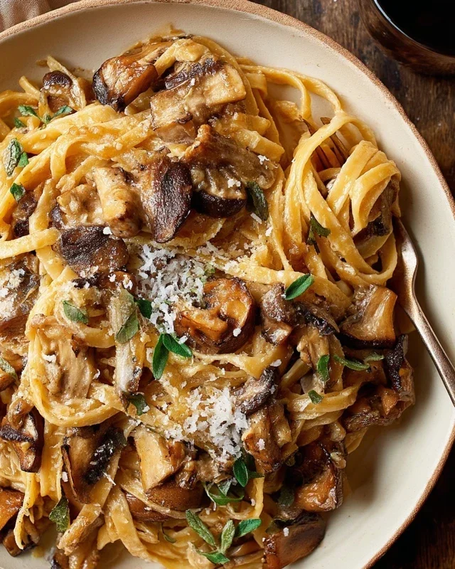 Caramelized Leek and Mushroom Gruyere Pasta