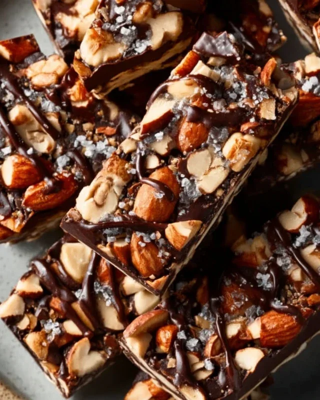 Dark Chocolate and Sea Salt Nut Bars