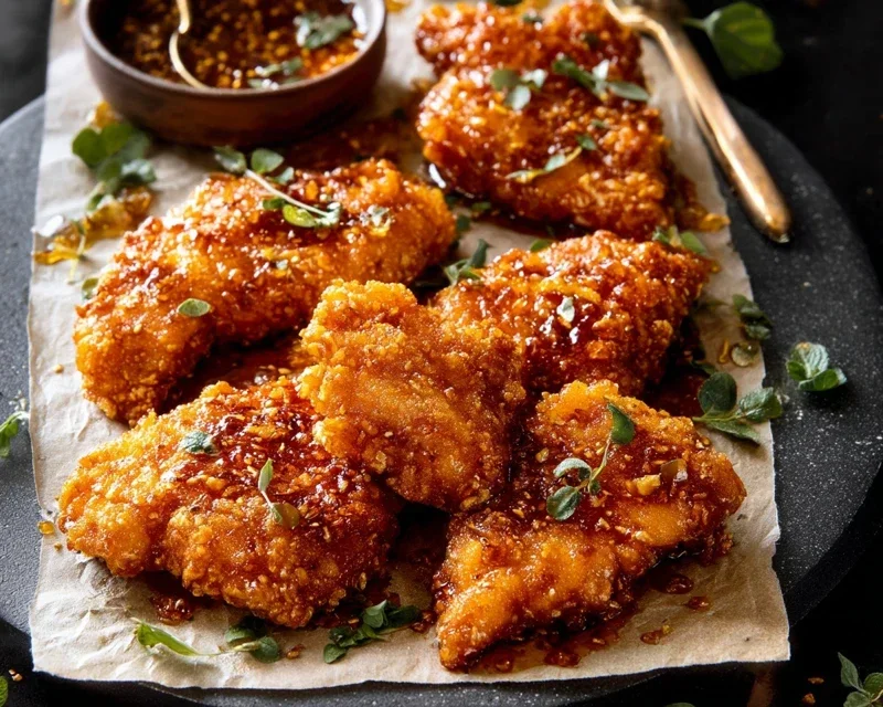 Baked Crunchy Hot Honey Chicken