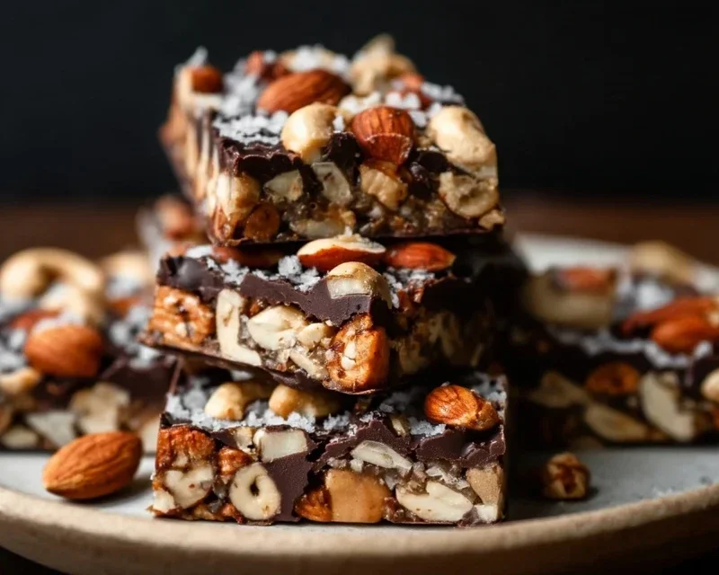 Dark Chocolate and Sea Salt Nut Bars