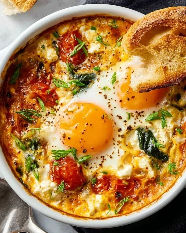 Baked Feta Eggs