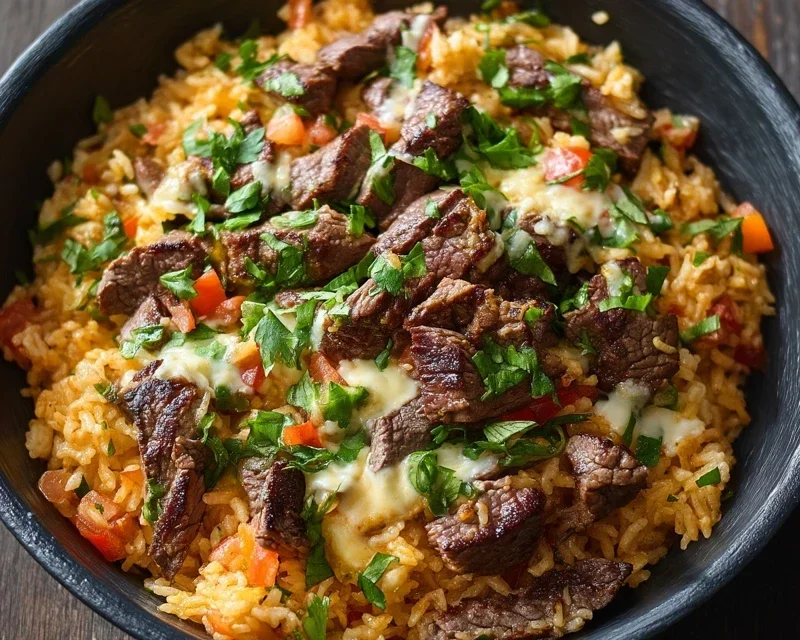 Steak Queso Rice A Flavorful Recipe