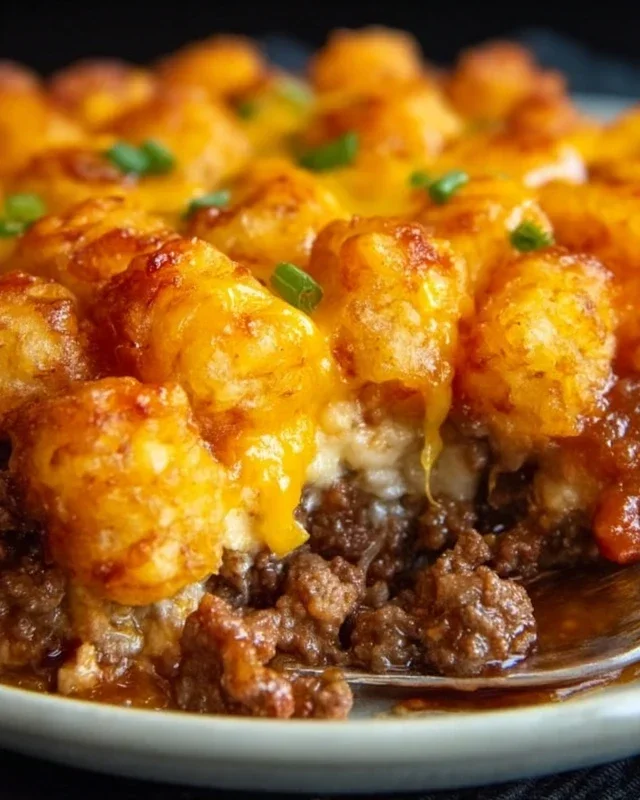 Tater Tot Casserole with Ground Beef