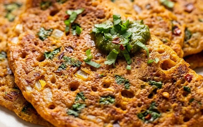Masoor Dal Chilla | Savory Red Lentil Pancakes