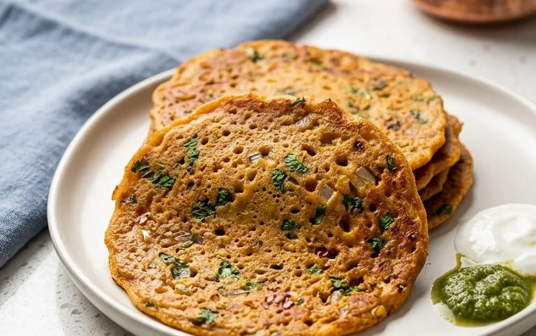 Masoor Dal Chilla | Savory Red Lentil Pancakes