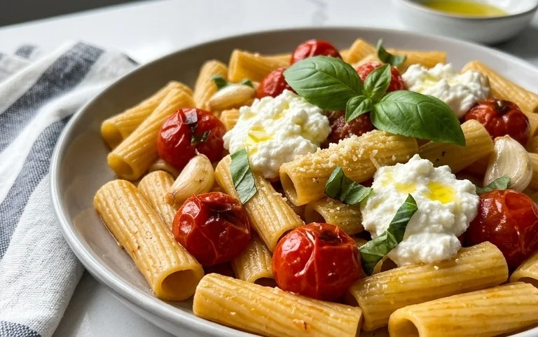Roasted Tomato and Garlic Ricotta Pasta