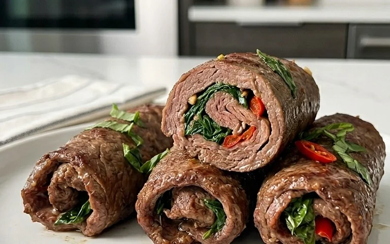 Thai Basil Beef Rolls