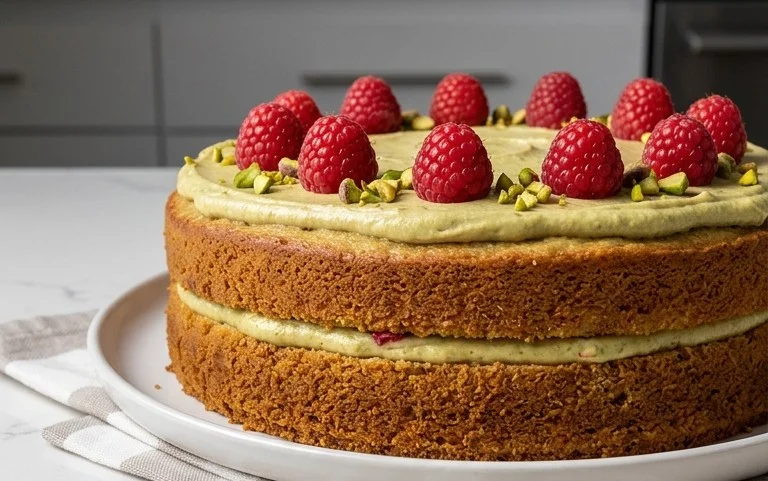 Pistachio Raspberry Cake