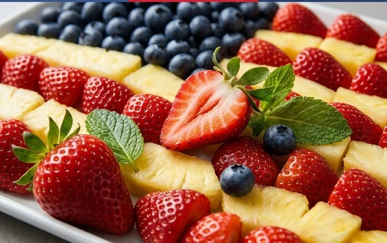 4th of July Fruit Platter Idea | How to Make an American Flag