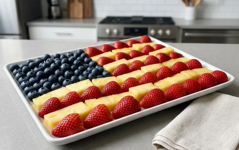 4th of July Fruit Platter Idea | How to Make an American Flag