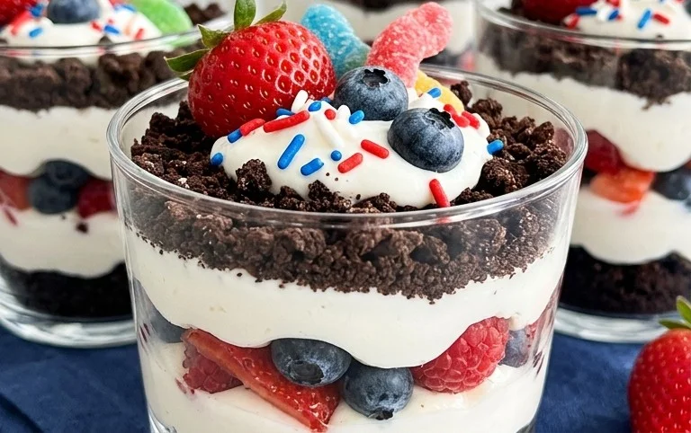 Red, White and Blue Dirt Cups