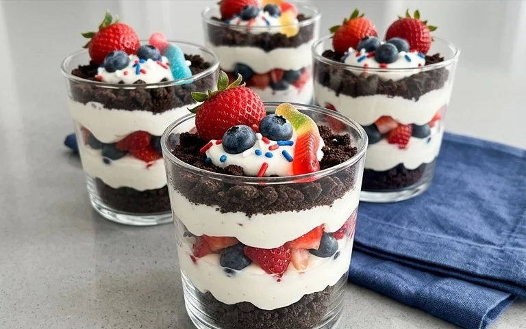 Red, White and Blue Dirt Cups